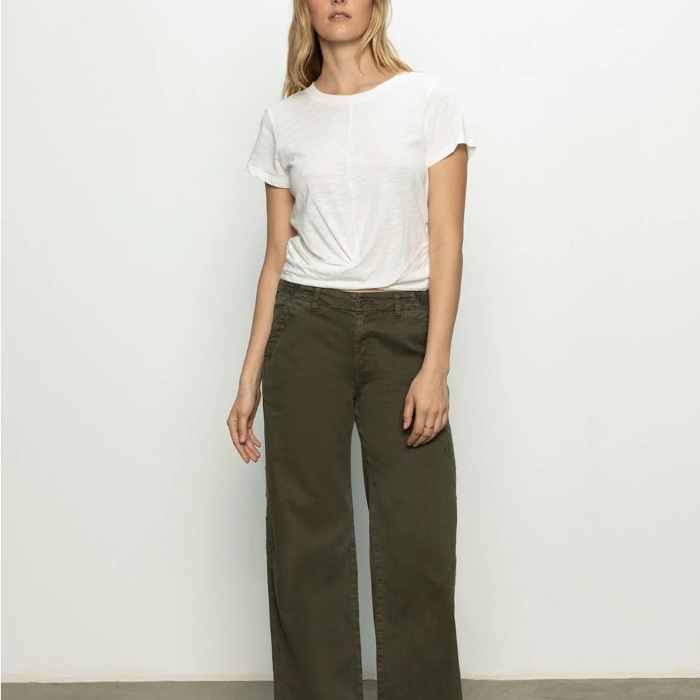 SANCTUARY HIGHSTREET CROP TEE WHITE SZ SMALL Short Sleeve Wrapped Front - Picture 7 of 13